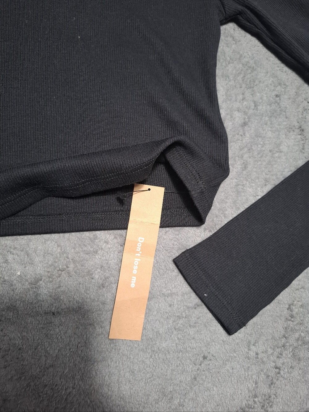 Reformation Davy Cropped Ribbed Turtleneck Black Long Sleeve Top Slim Sz S - Picture 5 of 12